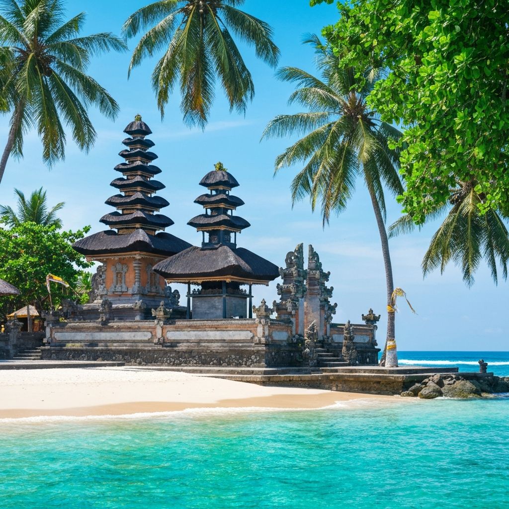 Aesthetic travel view representing Bali