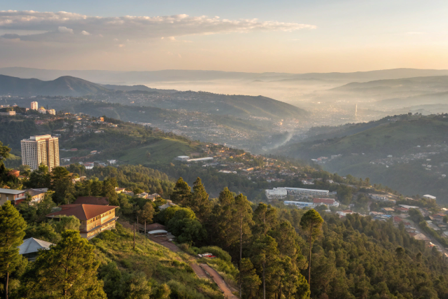 Aesthetic travel view representing Rwanda
